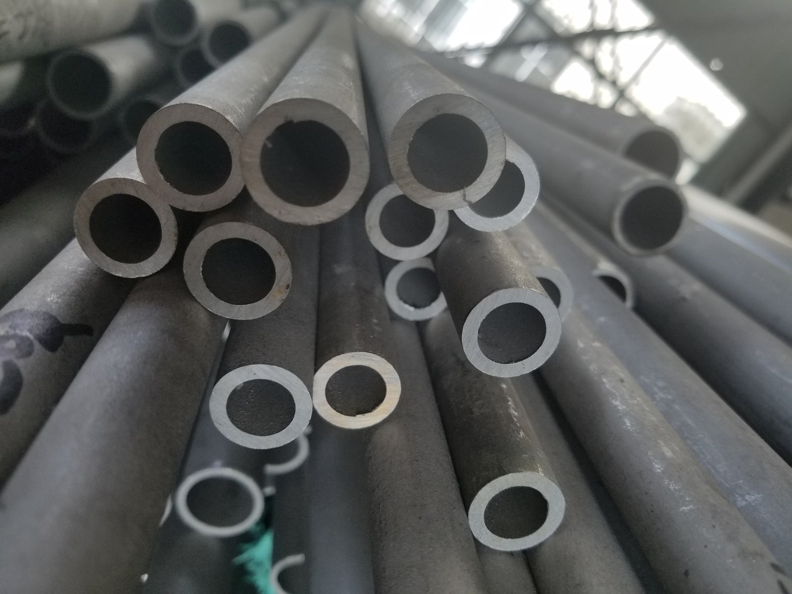 Galvanized round tube in warehouse